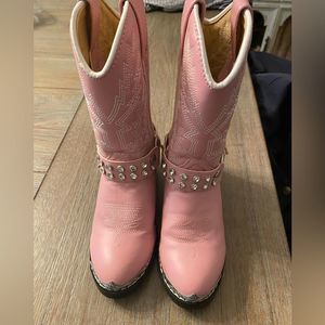 Durango girls size 10D pink rhinestone boots